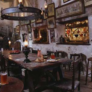 the interior of the Leaky Cauldron