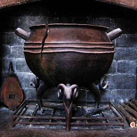 the interior of the Leaky Cauldron